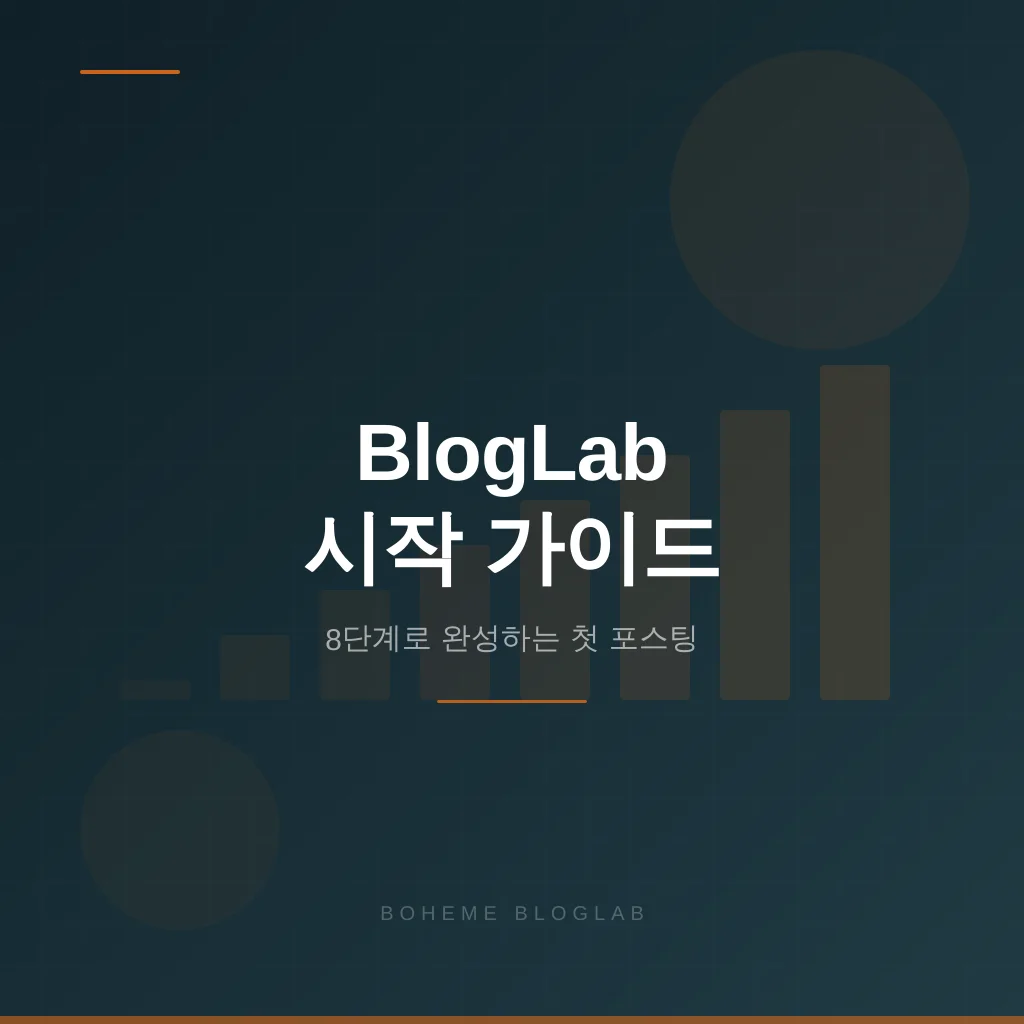 Boheme BlogLab 시작 가이드 — 8단계로 완성하는 첫 포스팅